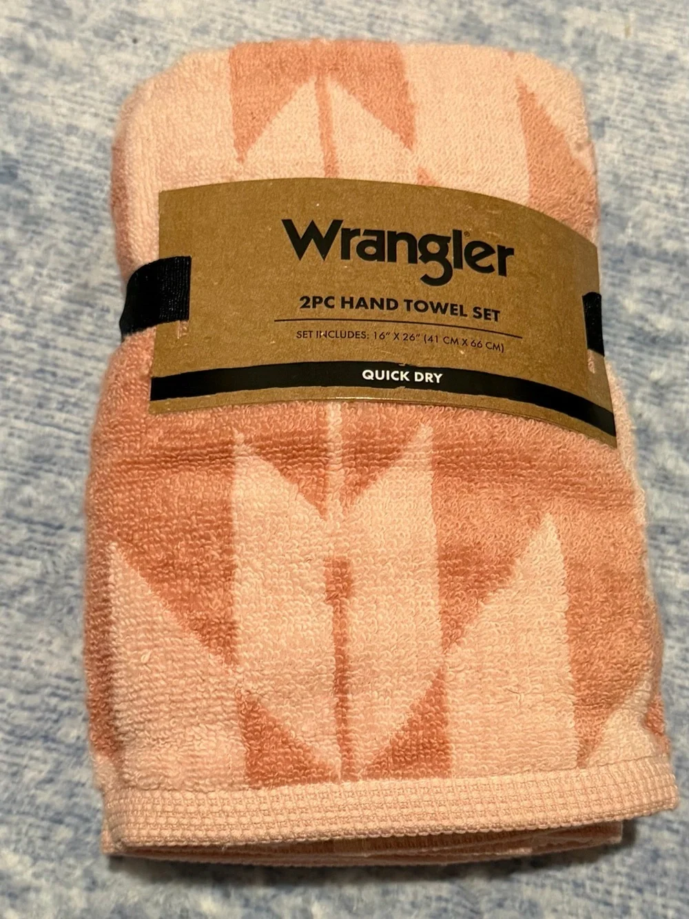 Wrangler Quick-Dry Pink Aztec Hand Towel - 2pc
